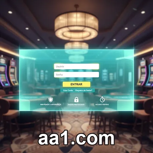 Tela mobile da plataforma oficial aa1.com com login